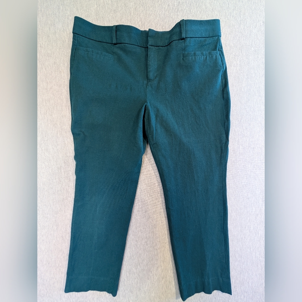 Banana Republic Jackson Fit Trouser Pants Women's 12P Green Ankle